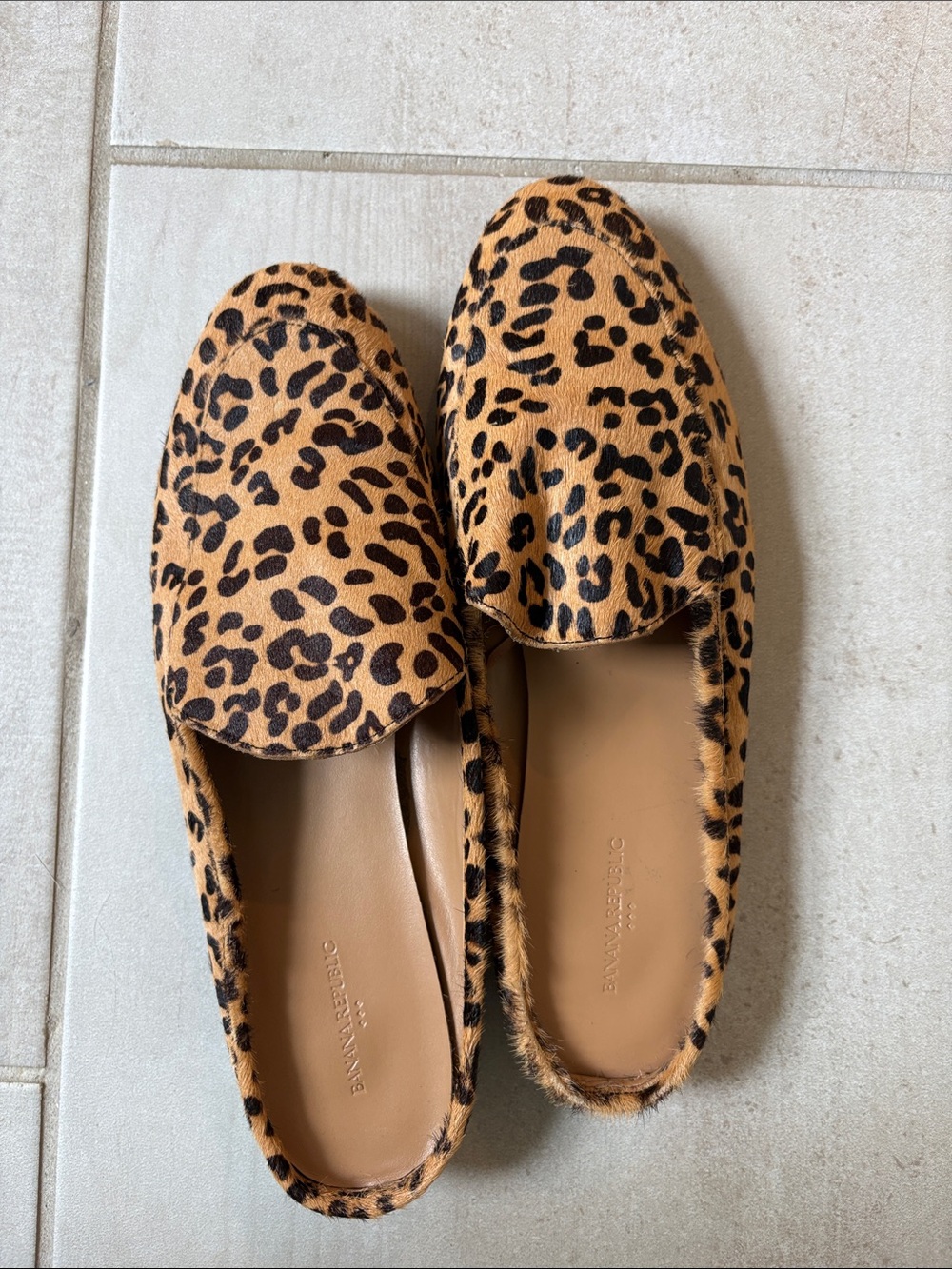 Banana Republic Leopard-Print Faux-Hair Loafers - Tan & Black